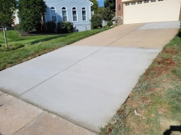 Replaced sections of concrete driveway